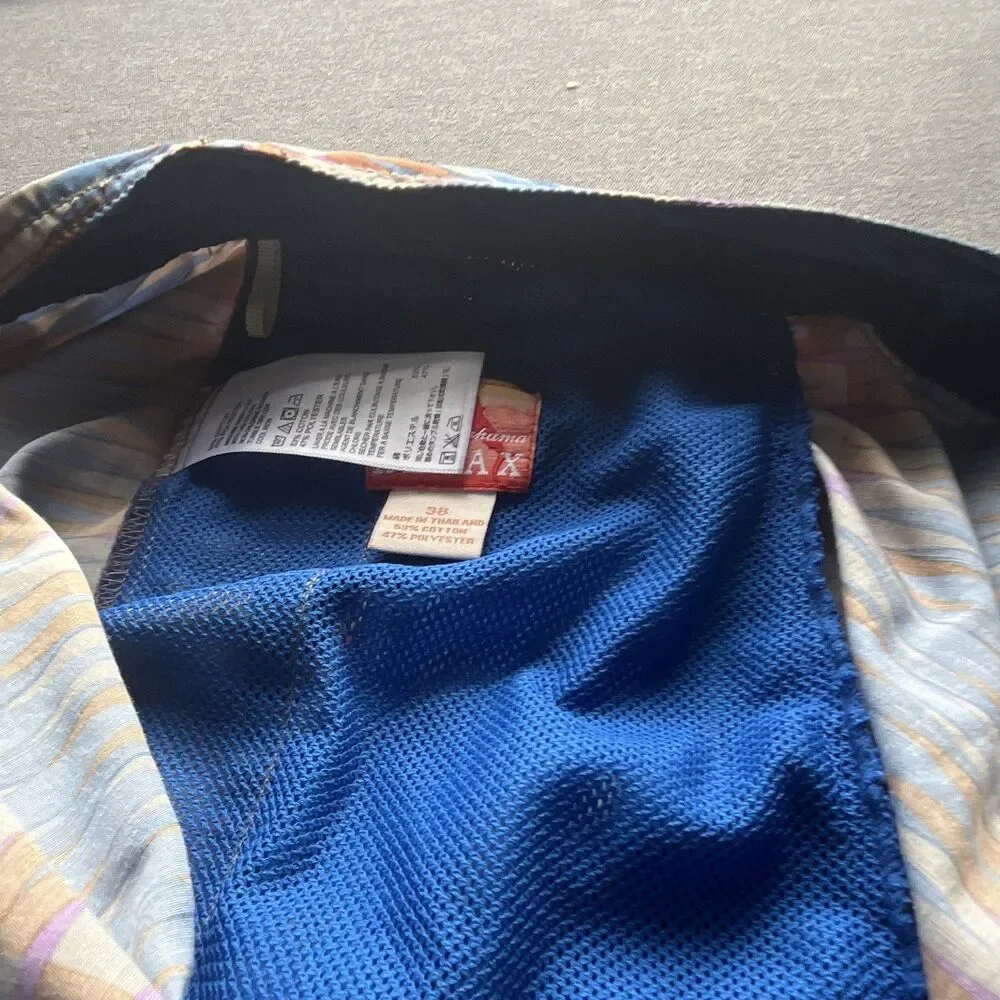 Tommy Bahama Relax Men's Swim Trunks Size 38 Blue Geometric Drawstring Mesh